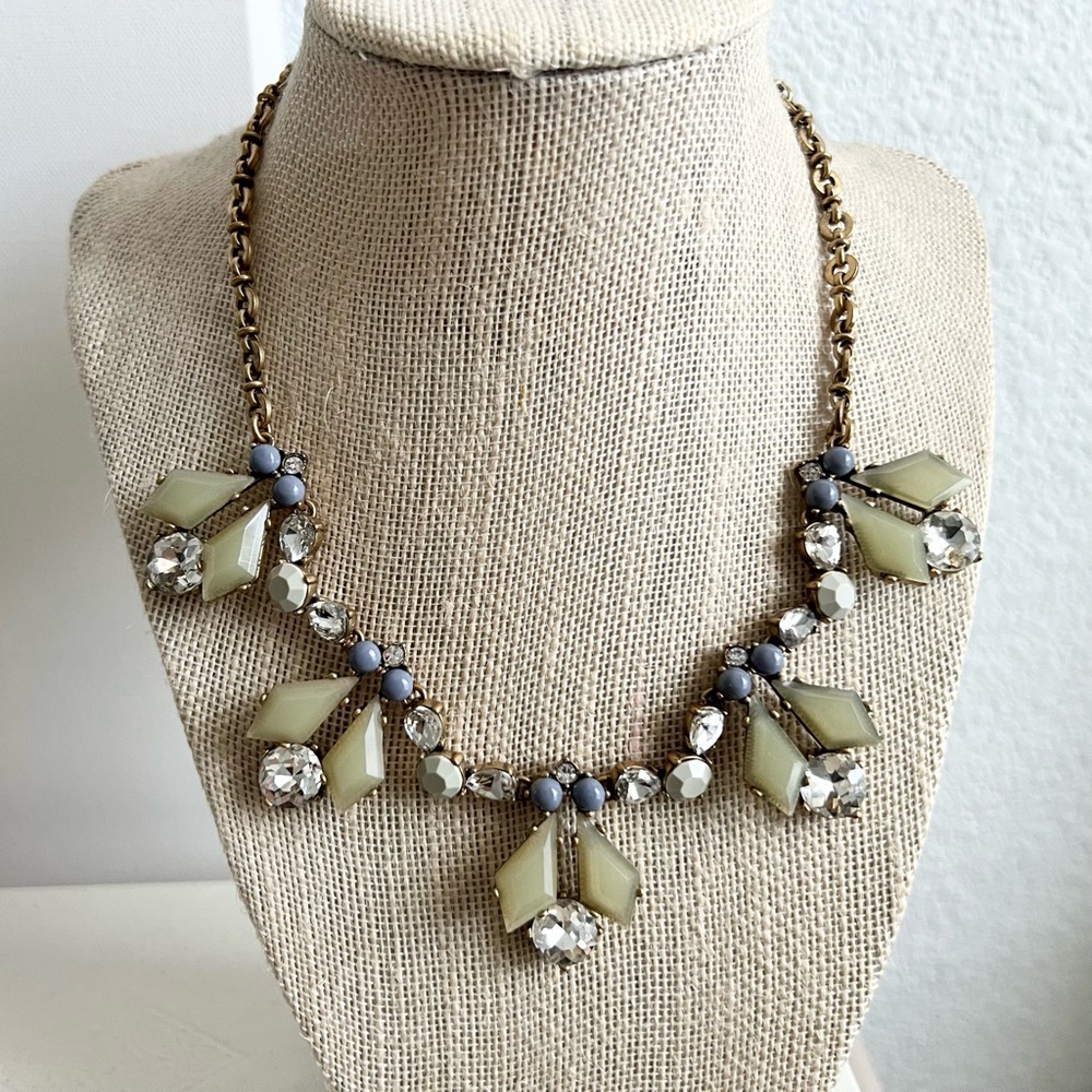 J. Crew crystal rhinestone statement party necklace
